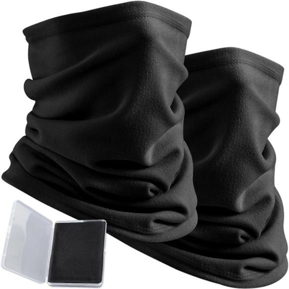 2 Pack Winter Neck Gaiter for Men & Women, Windproof Fleece Face Mask Cover